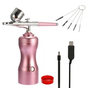 Portable Airbrush Set Small Spray Pump Pen Set Air Compressor Kit Oxygen Inject Machine Skin Moisturizating Wrinkles Removing De